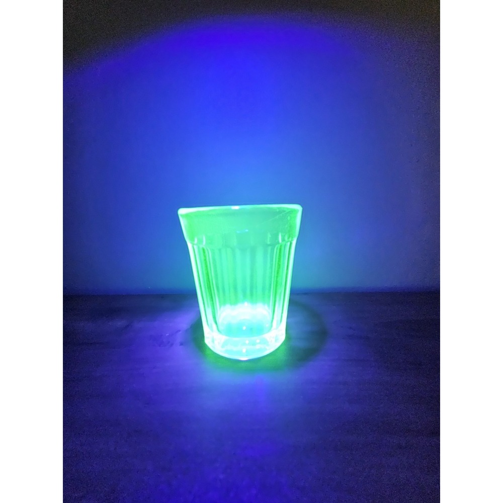 Vintage Green Fluted Glass Tumbler Tapered Retro Juice Glass
